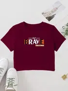 Printed Crop T-shirt for Women 