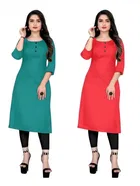 Crepe Solid Kurtis for Women 