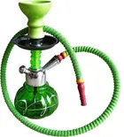 Green Designer Matt Glass Hookah Pot With Kharbuza/Pumpkin Shaped Hookah (Green, Pack Of 1)