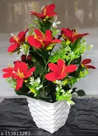 Plastic Artificial Flower With Pot,Multicolour