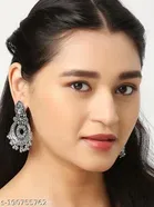 Silver oxidised Premium quality Latest Designer Earrings for Women 