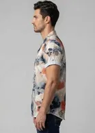 Geometric Print Cotton Shirt for Men 