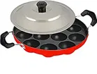 Non Stick Appam Maker with Lid, Multicolor