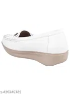 Shoetopia Solid Synthetic Loafers for Girls 