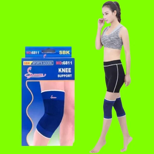 Polyester Solid Knee Sleeves for Women (Blue, Set of 1)