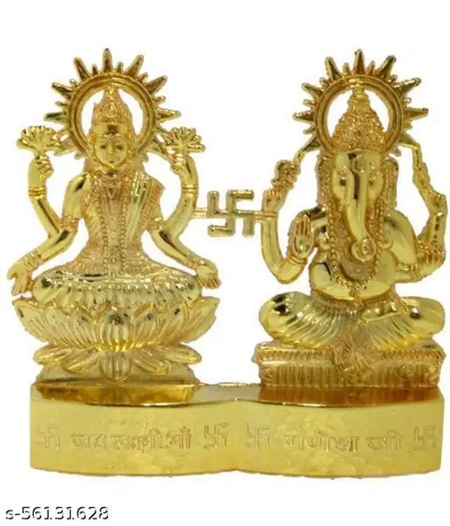 Metal Laxmi & Ganesh ji Idol (Golden)