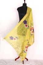 Cotton Printed Dupatta for Women & Girls, Yellow 