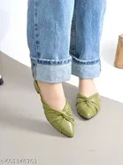 Solid Synthetic Mules for Women 
