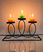 Metal Decorative Moroccan-Style Candle Holder (Black, Pack of 1)