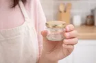 Afast 6 Pc Small Glass Jars with Golden lid 50 ml, small glass container with lid