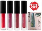 4 Pcs Liquid Lipstick with Kajal, Multicolor, Set of 2