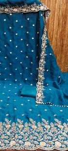 Rajputi Embroidered Vichitra Silk Unstitched Dress Material 