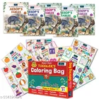Super Cute Toddlers Coloring Bag + The Fantastic Fables Treasury Aesop’s Fables Parts 1 to 5 – Set of 6 Fun and Educational Books for Toddlers