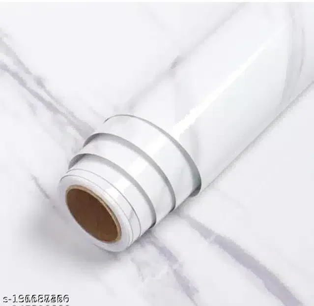 Vinyl Wallpaper for Home (White, 45x250 cm)