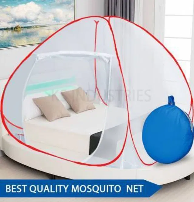 Polyester Washable Mosquito Net (Red, 6x4 Feet)