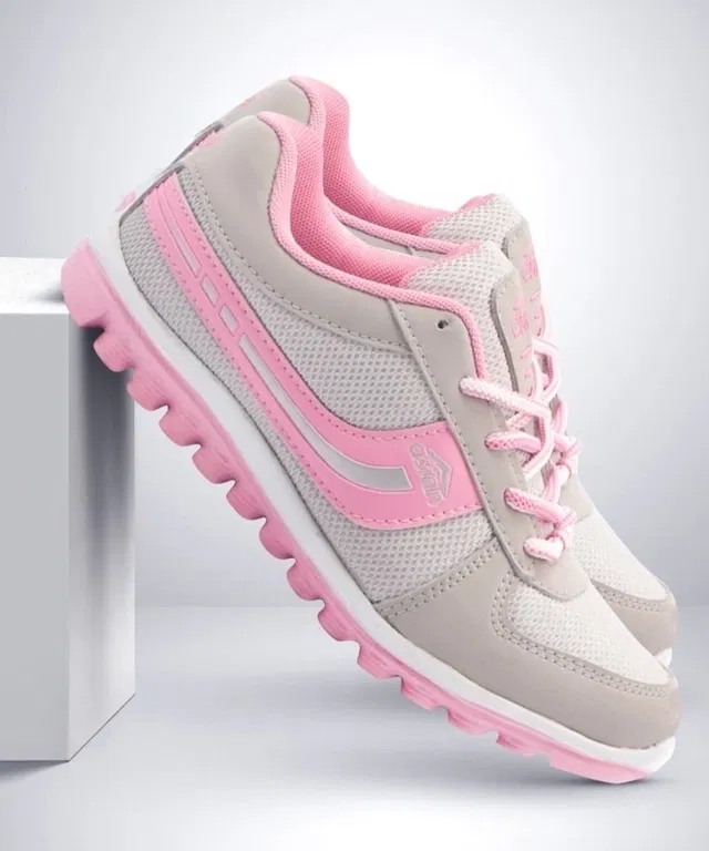 ASIAN Cute Sports Shoes for Women, Pink & Grey (8)