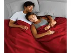 Combo Pack of 2 Solid Polar Fleece Blanket Red 