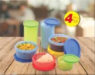 Plastic 4 Pcs Lunch Box 
