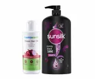 Combo of Mamaearth Onion Herbal Hair Oil (150 ml) & Sunsilk Black Shine Shampoo (1000 ml) (Set of 2)