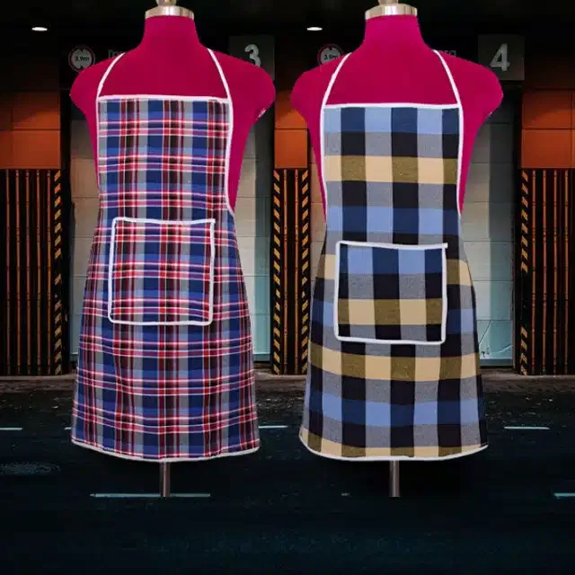 Cotton Kitchen Aprons (Multicolor, Pack of 2)