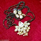 Alloy Mangalsutra With Earring for Women, Black