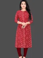 Crepe Bandhani Kurti for Women 
