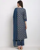 Cambric Cotton Foil Printed Kurta with Pant & Dupatta for Women 