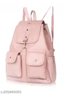 PU Backpack for Women (Pink)