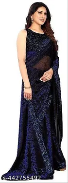 Lycra Sequence Saree for Women 
