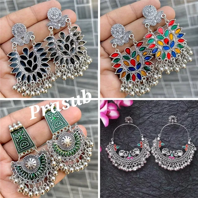 Designer Earrings for Women & Girls (Multicolor, Set of 4)