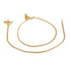 Brass Gold Plated Anklet Set (Gold, Set of 1)