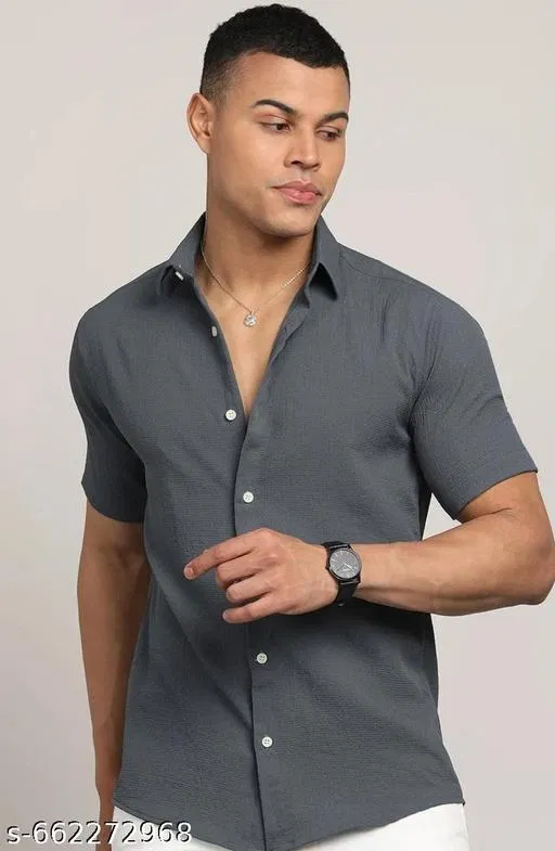 Casual Shirt for Men (Grey, XXL)