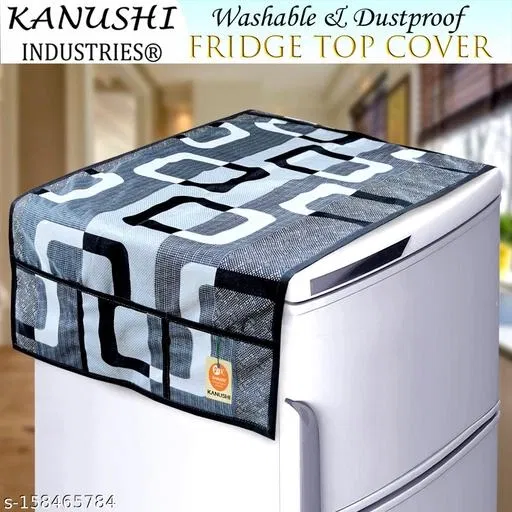 KANUSHI Industries® Fridge Covers/Refrigerator Cover (Color- Black)(FRI-BLACK-BOX-TOP-01)…