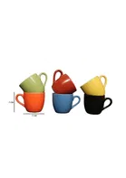 Ceramic Tea & Coffee Cup, Multicolor, Pack of 6 
