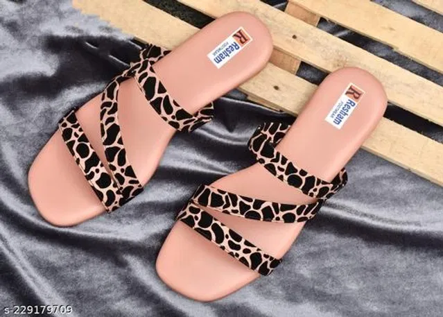 Flats for Women (Pink & Beige, 7)