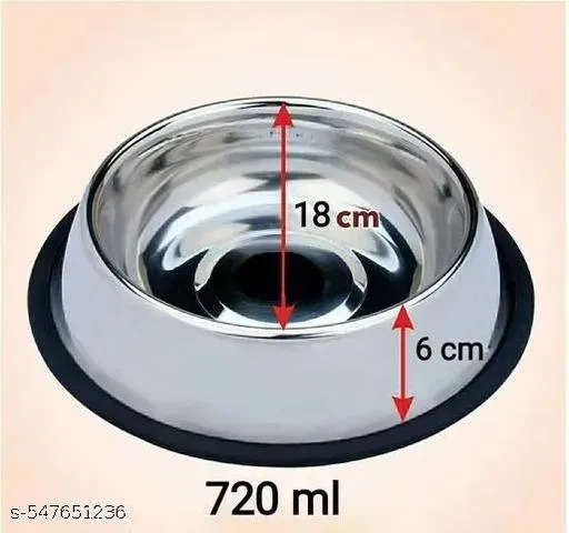 Dog/Pet Bowl Non-Skid Food Water Feeding Bowl for Pets black ,750ml ,Pack Of 1