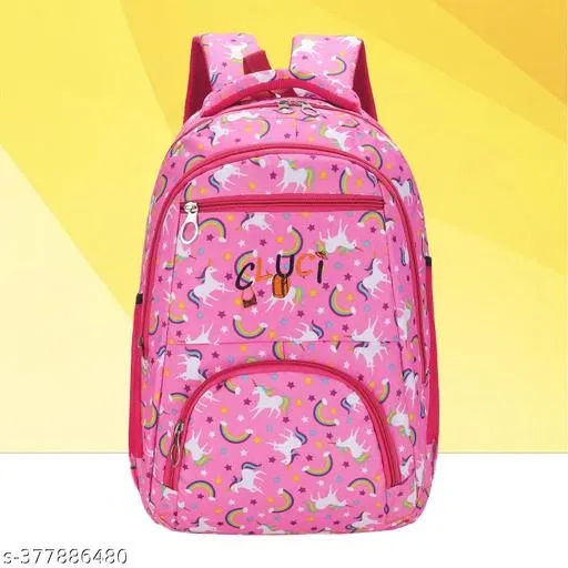 Polyester Backpack Bag, Pink