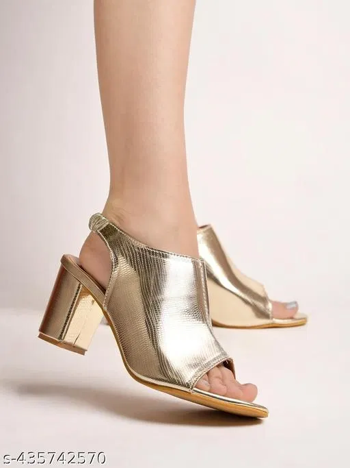Embellished Pointed Toe Block Heels for Kids (Pink, 11-12 Years)