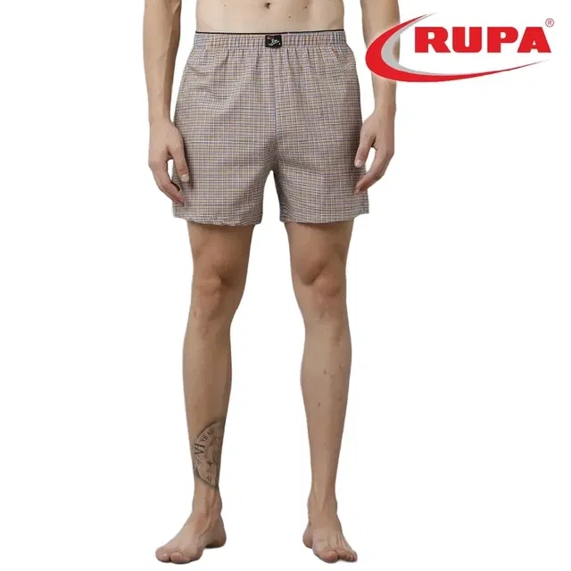Cotton Checkered Boxers for Men (Assorted, 90 cm)