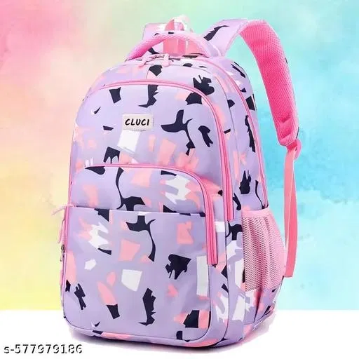 Polyester Backpack Bag, Purple