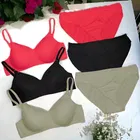 Cotton Solid Lingerie Set for Women, Multicolor, Pack of 3 