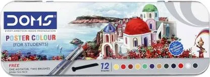 DOMS Poster Colours (12 Shades, Set of 12, Multicolor)