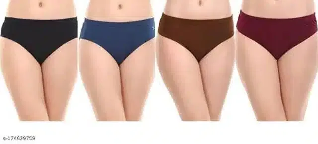 Cotton Blend Briefs for Women (Multicolor, XL)