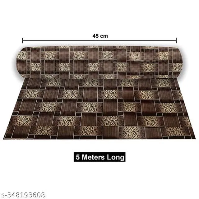 PVC Kitchen Mat Roll (Brown, 500x50 cm)