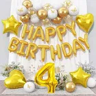 4th Happy Birthday Balloon Decoration Kit ,Golden ,Set Of 1