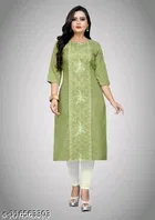 Floral Embroidered Cotton Blend Kurti for Women 