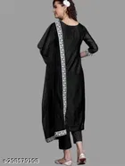 Rayon Embroidered Kurta with Pant & Dupatta for Women 