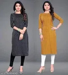 Crepe Striped Kurti for Women 