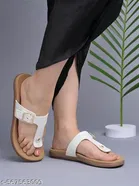 Shoetopia Girls Solid Flat Sandals White Size 6