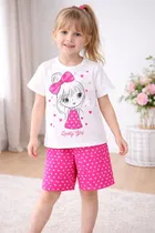 Cotton Blend Printed Clothings Set for Girls 